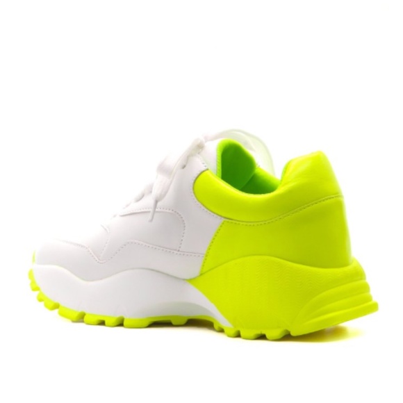 Chunky Sole Lightweight "Dad" Sneakers in Lime - Picture 3 of 6